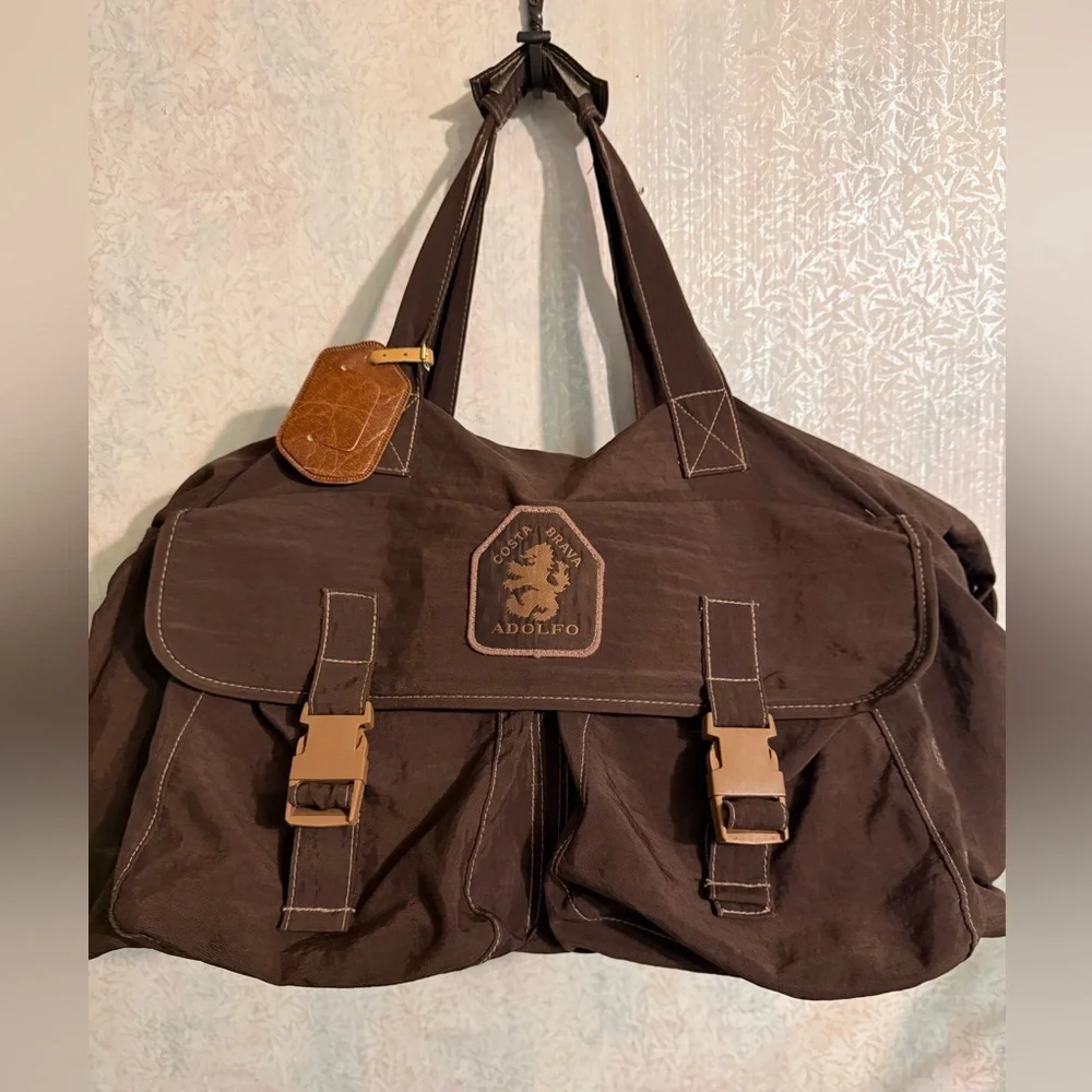 Adolfo Casa Brava Canvas Dark Brown Travel Duffel Bag for Men, Holds A Lot!